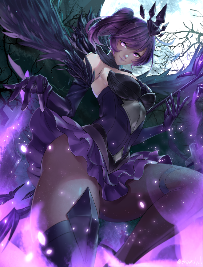 1girl, bad_perspective, bangs, bare_shoulders, boots, breasts, bright_pupils, covered_navel