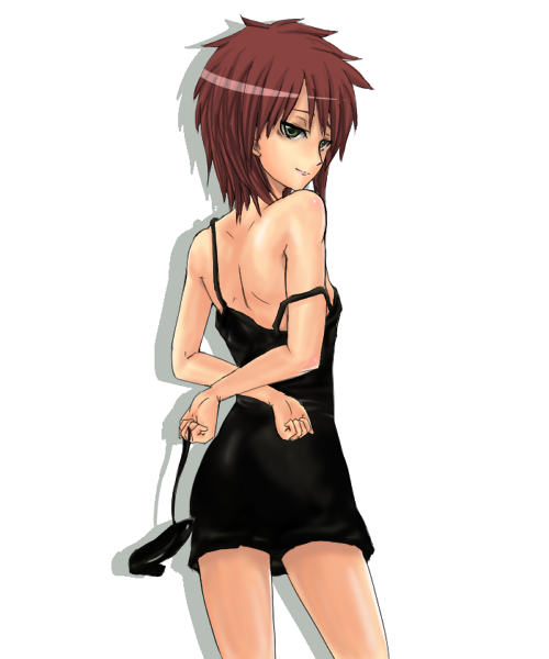 darker_than_black, havoc, looking_back, nora_(artist), red_hair, redhead, strap_slip