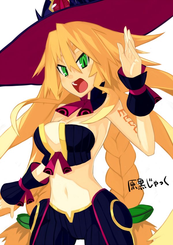 1girl, adhesive_bra, blonde_hair, bra, braid, breasts, cleavage, green_eyes