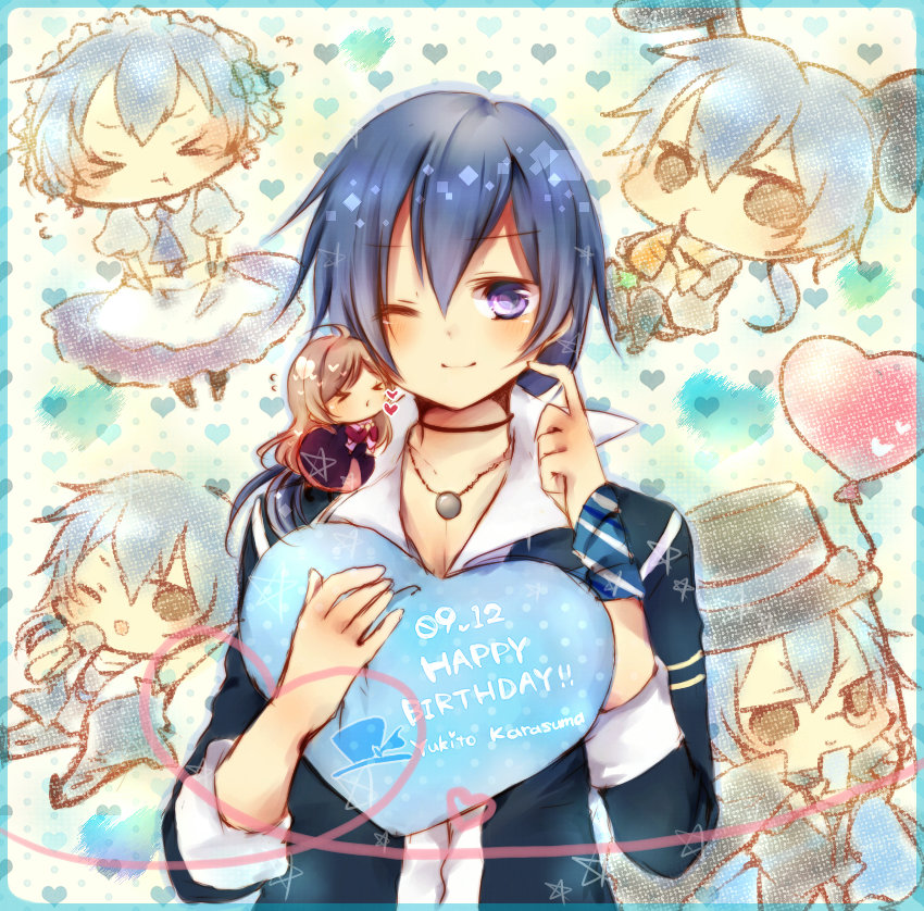 brown_hair, glass_heart_princess, himeno_kyouko, karasuma_yukito, nnk, purple_eyes