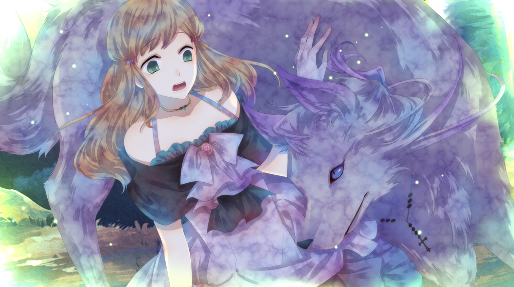 arles_v._felnoir, black_wolves_saga, blue_eyes, fiona_galland, grey_hair, kuroyuki