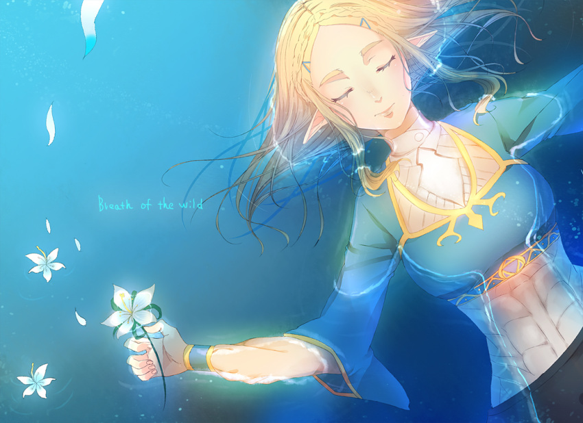 1girl, bangs, bracer, chitose_mame, closed_eyes, copyright_name, eyebrows, floating