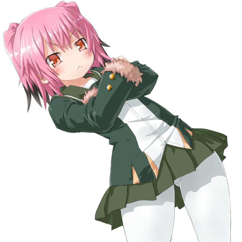 >:<, 1girl, black_hair, blush, closed_mouth, cowboy_shot, crossed_arms, dd_(ijigendd)