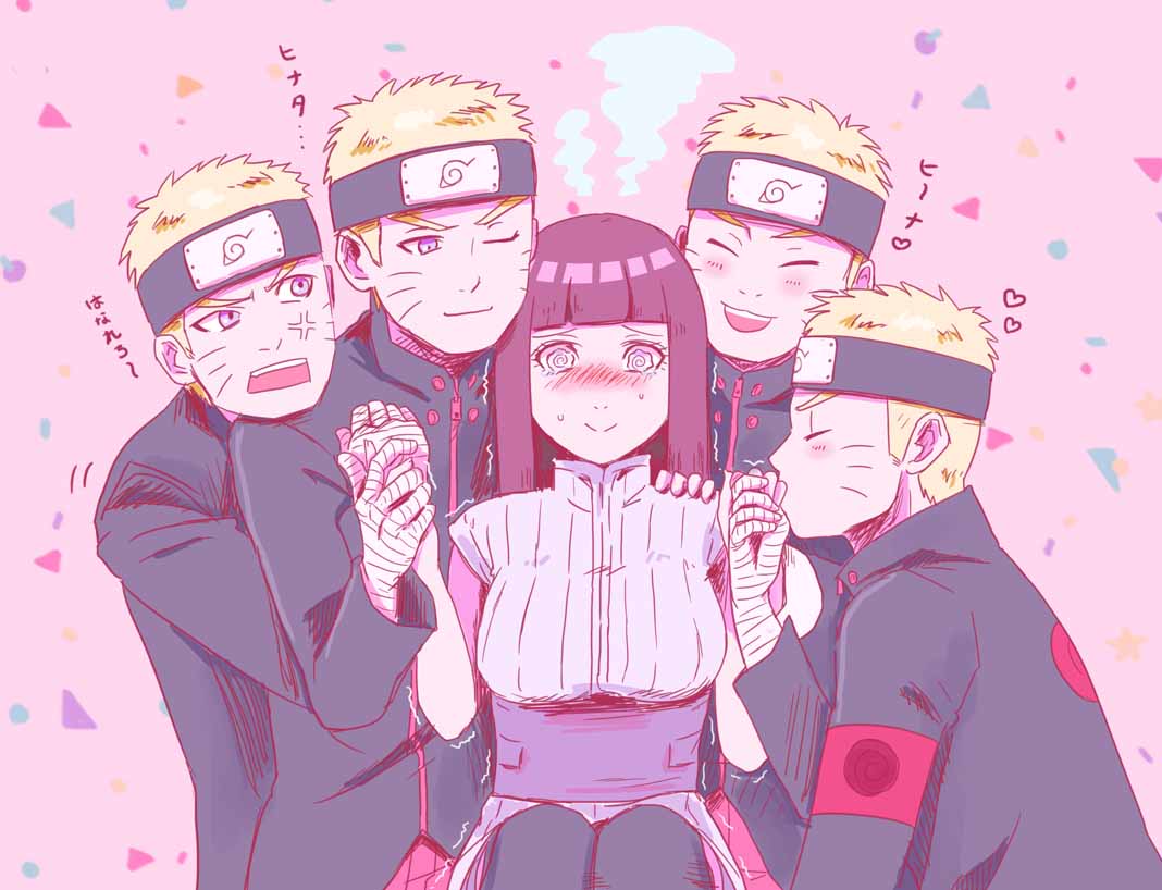 1girl, 4boys, @_@, anger_vein, armband, bandage, bandaged_arm, blonde_hair