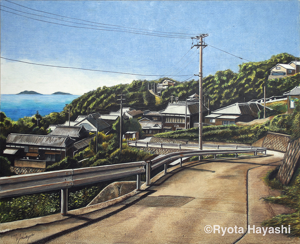 artist_name, blue_sky, colored_pencil_(medium), commentary_request, crack, dated, day, hayashi_ryouta