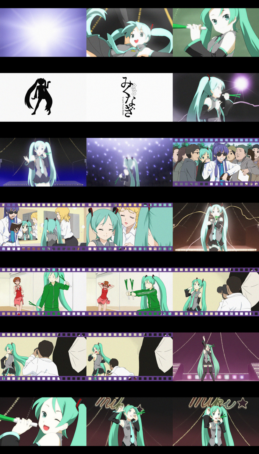 aqua_hair, bad_id, camera, cap, detached_sleeves, hatsune_miku, headset, highres