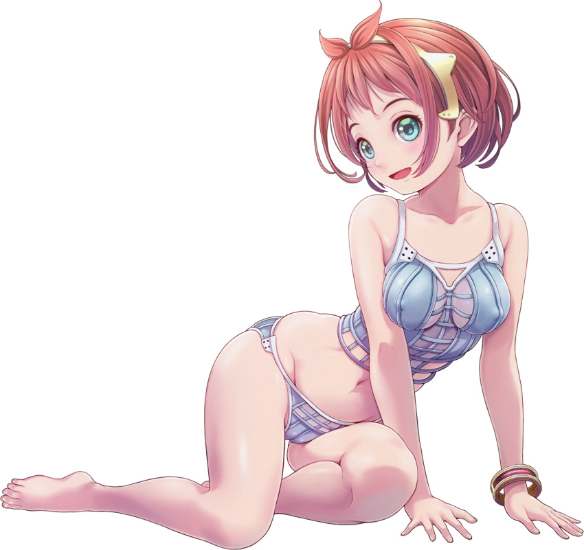 1girl, bracelet, brown_hair, green_eyes, hairband, highres, id-0, jewelry
