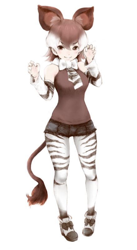 1girl, bare_shoulders, bow, bowtie, brown_eyes, brown_hair, full_body, ise_(0425)