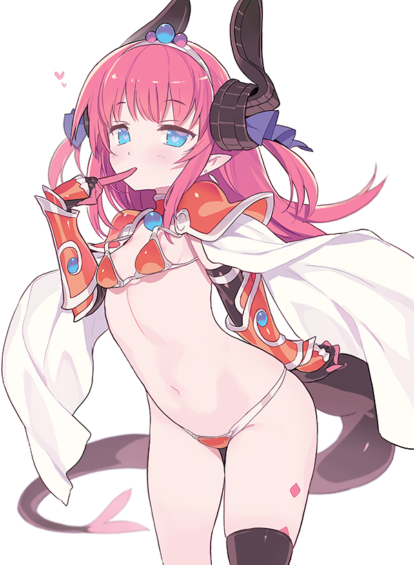 1girl, armor, bikini, bikini_armor, black_legwear, blade_(galaxist), blue_eyes, blue_ribbon