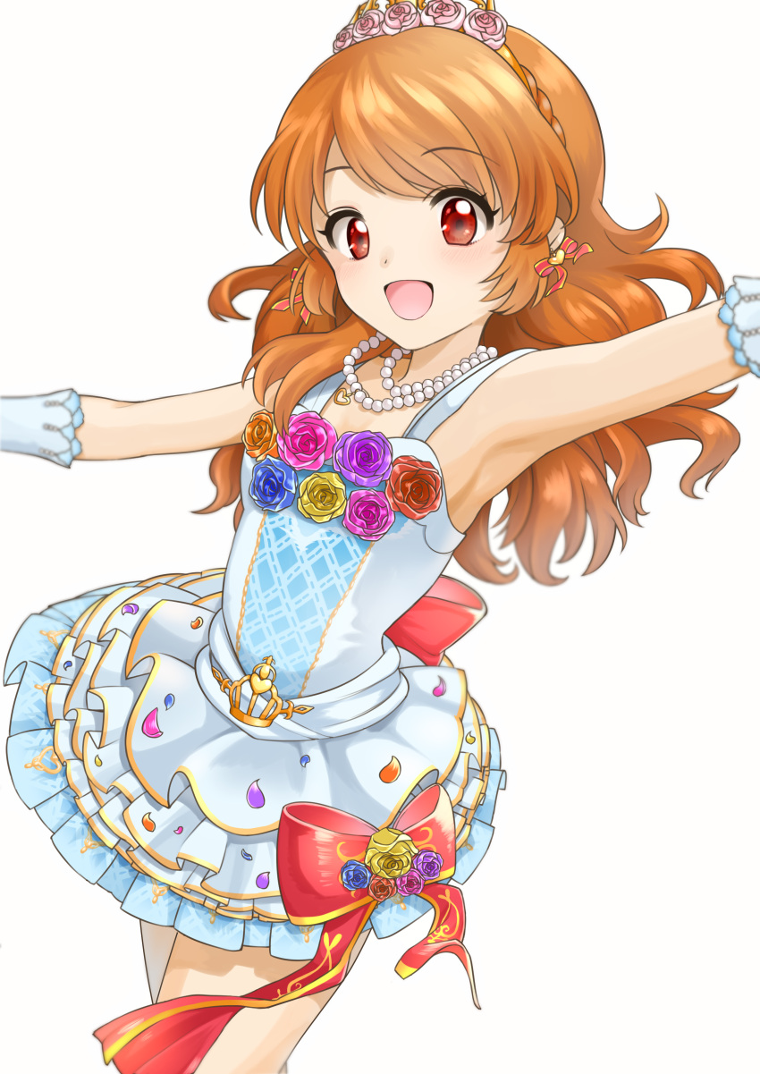 1girl, absurdres, aikatsu!, alternate_costume, alternate_hairstyle, armpits, bare_shoulders, blush