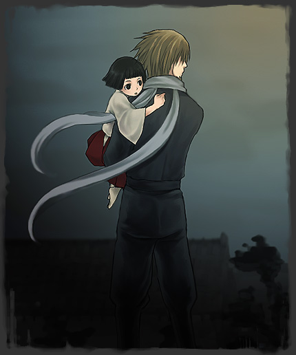facial_hair, gintama, hattori_zenzo, ninja, okuni_(gintama), scarf