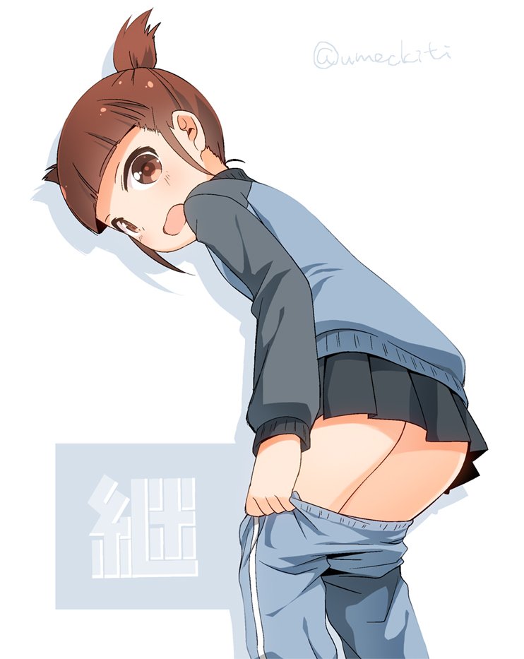 1girl, brown_eyes, brown_hair, emblem, girls_und_panzer, jacket, keizoku_(emblem), keizoku_military_uniform