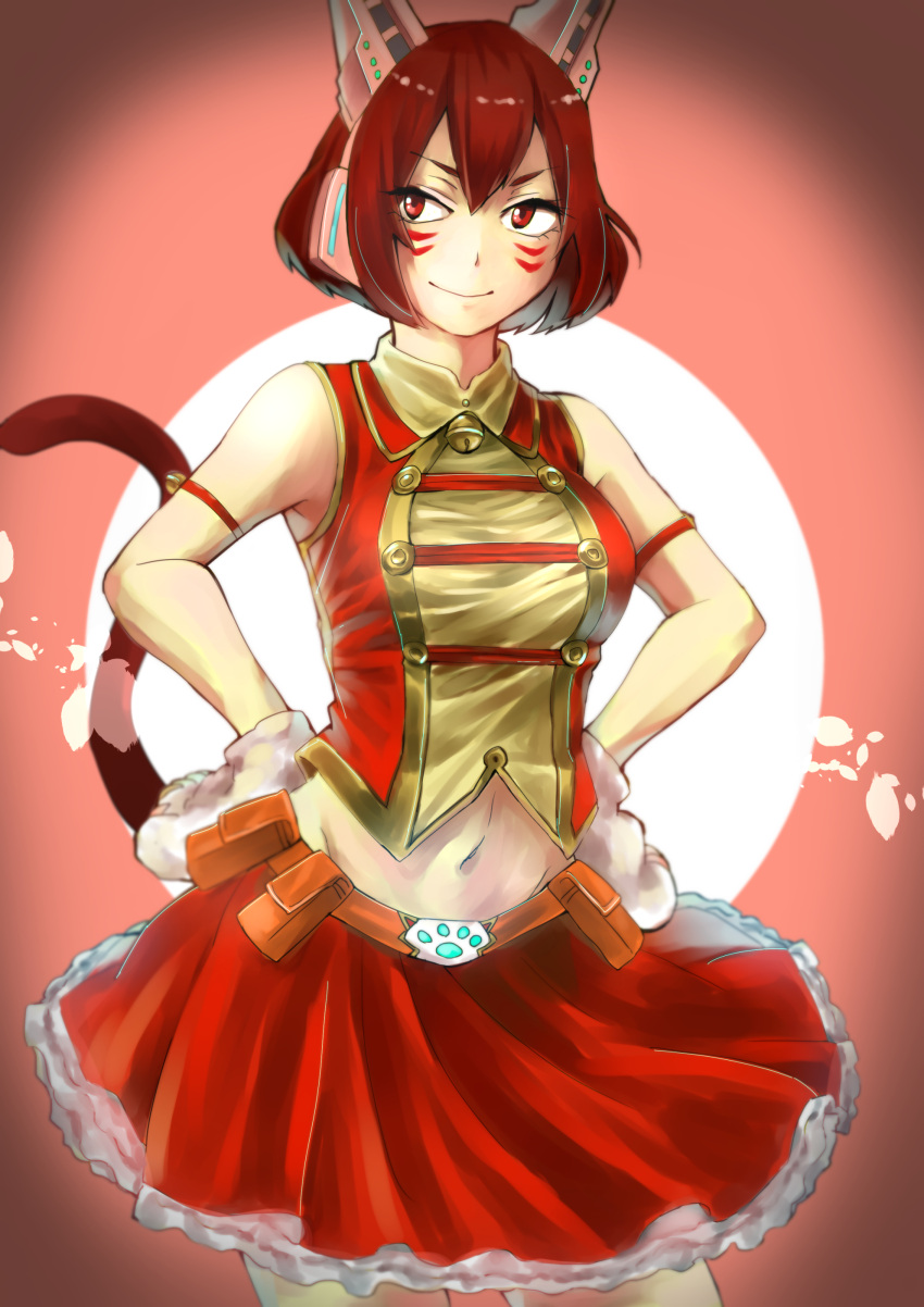 1girl, absurdres, bell, bell_collar, belt, boku_no_hero_academia, brown_hair, cat_paws