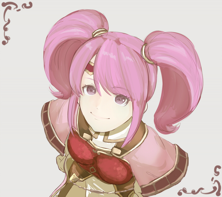 1girl, breastplate, circlet, fire_emblem, fire_emblem_echoes:_mou_hitori_no_eiyuuou, gloves, grey_background, long_hair