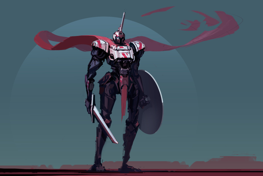 cape, gundam, gyan, highres, ksenolog, mecha, mobile_suit_gundam, original