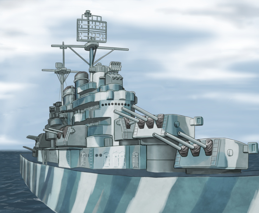 aa_gun, cruiser, military, military_vehicle, no_humans, ocean, radar, range_finder, real_life, ship, shiro_yukimichi, source_request, turret, uss_cleveland_(cl-55), warship, watercraft, world_of_warships, world_war_ii