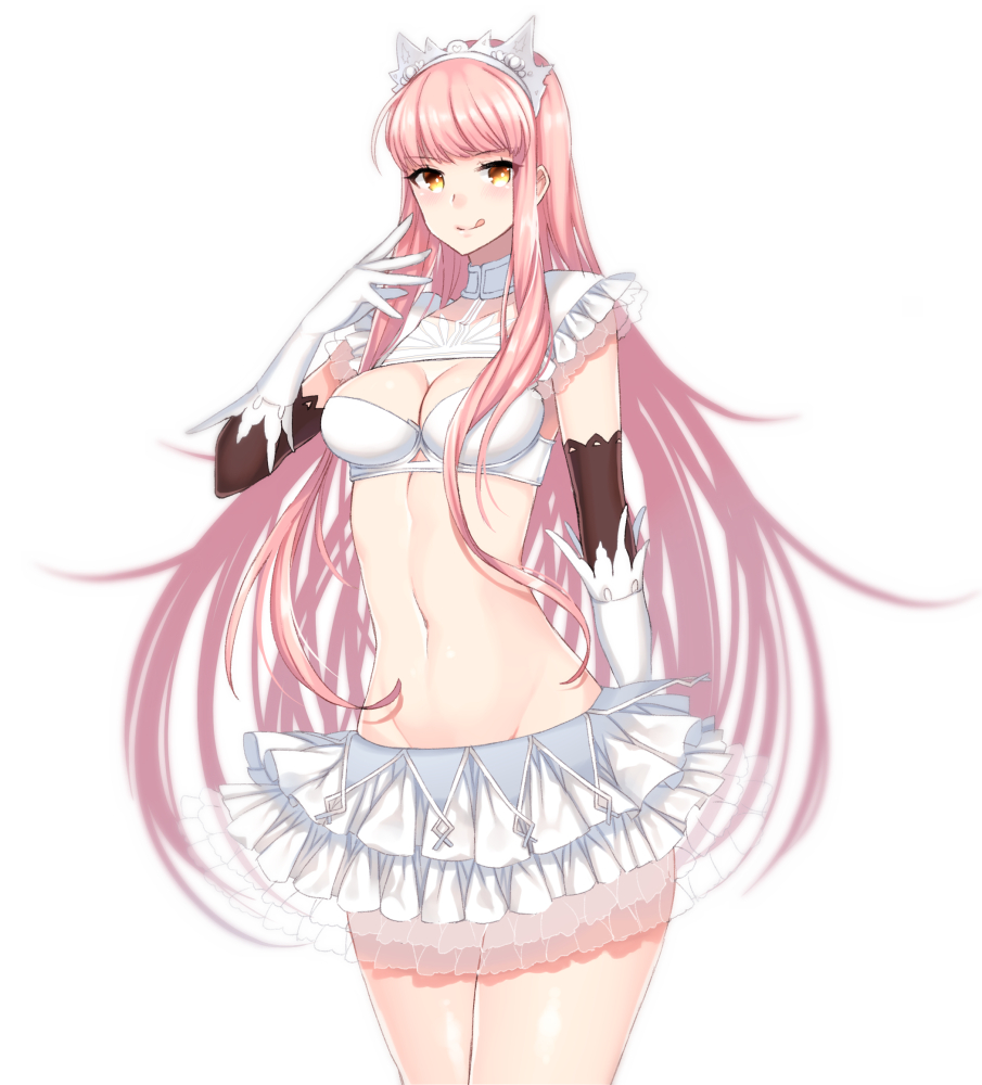 >:q, 1girl, :q, bandeau, bangs, blunt_bangs, blush, breasts