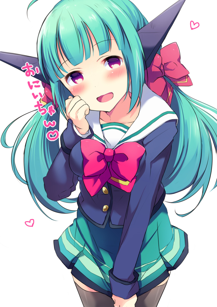 battle_girl_high_school, blush, fuubuu, green_hair, highres, looking_at_viewer, open_mouth, sadone
