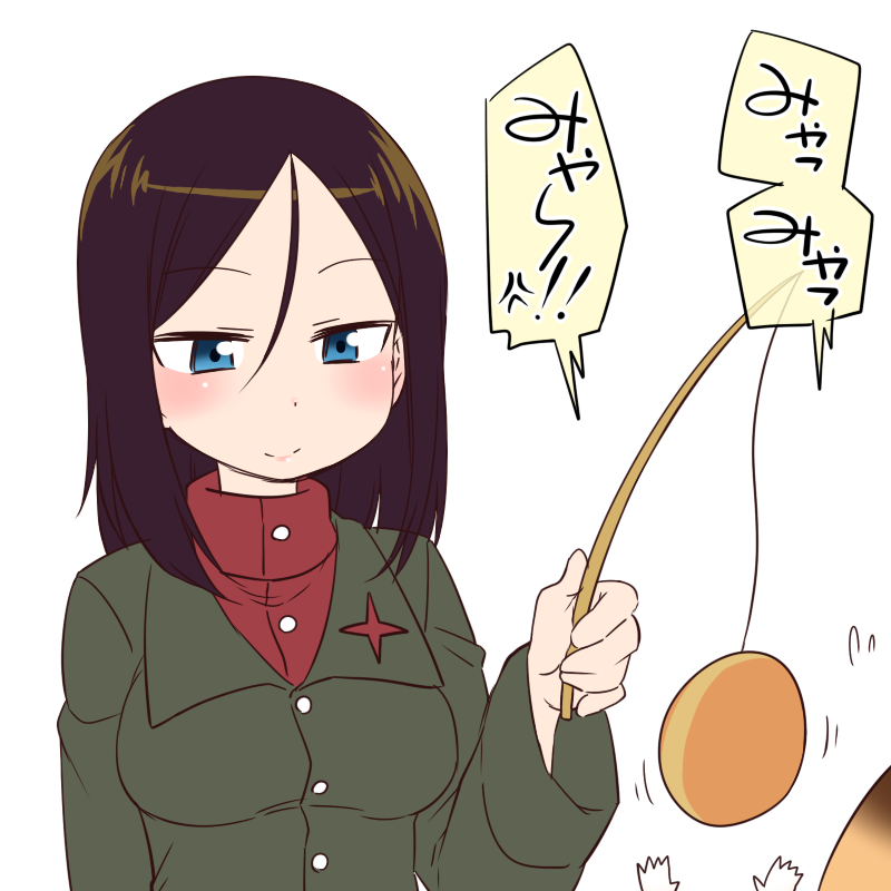 2girls, anger_vein, animal_ears, blue_eyes, blush, brown_hair, cosplay, flying_sweatdrops