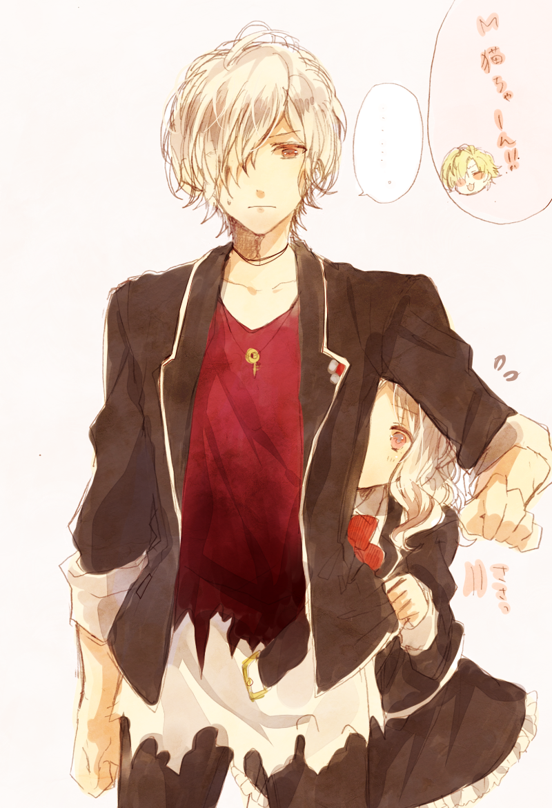 blonde_hair, diabolik_lovers, komori_yui, pink_eyes, pixiv_id_3389939, sakamaki_subaru