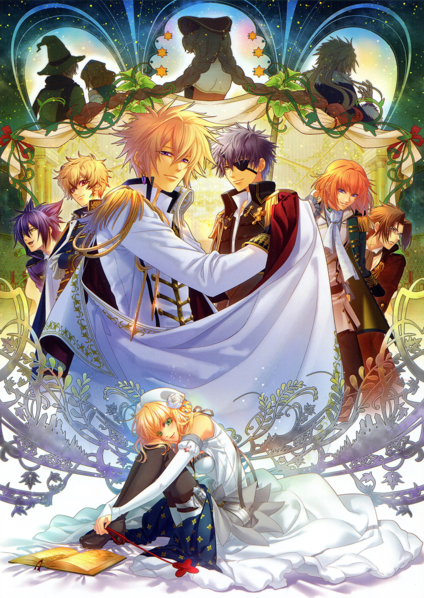 alfred_(moujuutsukai_to_ouji-sama), blonde_hair, erik_(moujuutsukai_to_ouji-sama), green_eyes, klaus_(moujuutsukai_to_ouji-sama), lucia_(moujuutsukai_to_ouji-sama), mattheus_(moujuutsukai_to_ouji-sama), miko_(artist)