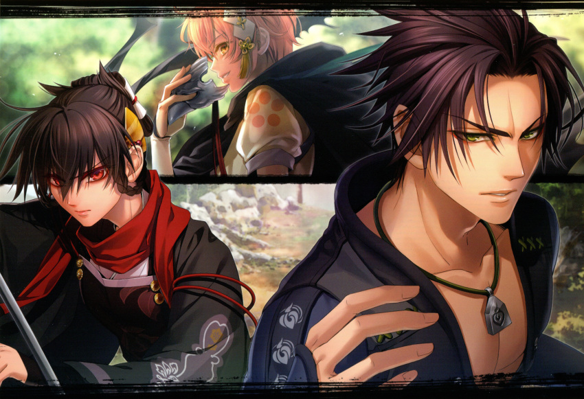 brown_eyes, brown_hair, kazutake, miko_(artist), nagumo_shiyuu, suzumori_yukina, toki_no_kizuna