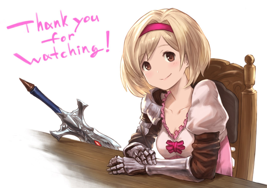 1girl, blonde_hair, djeeta_(granblue_fantasy), fighter_(granblue_fantasy), fukuhara_tetsuya, gauntlets, granblue_fantasy, highres