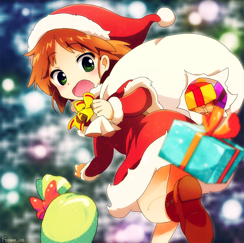 1girl, bag, bangs, blurry, boots, bow, brown_boots, brown_hair