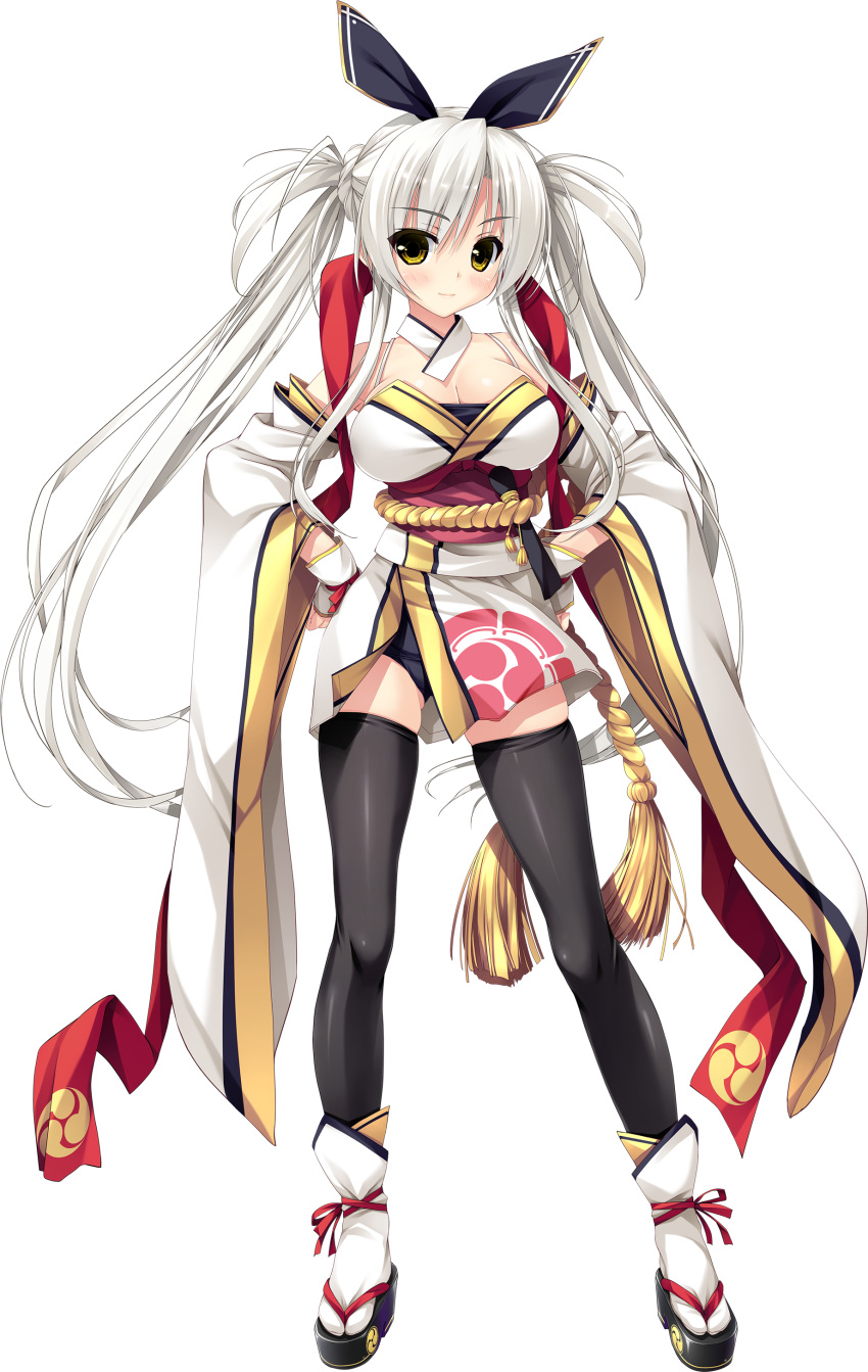1girl, absurdres, bangs, bare_shoulders, black_legwear, blush, bow, breasts