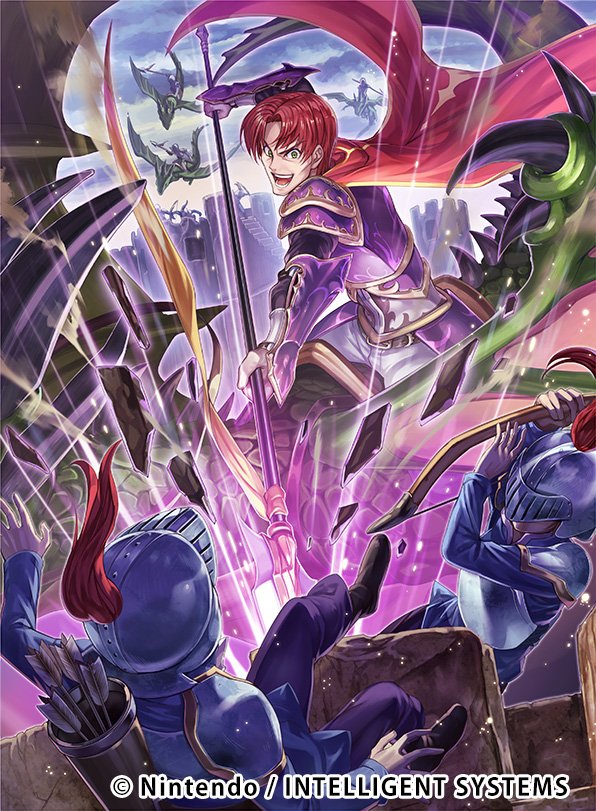 1boy, armor, arrow, bow_(weapon), cape, chachie, clouds, company_name