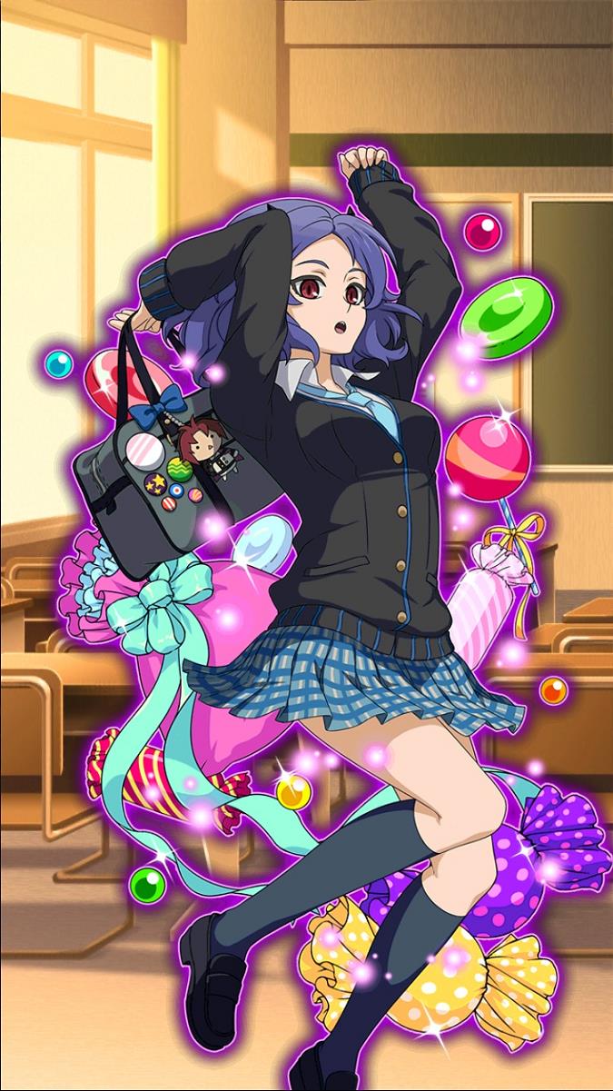 1girl, arms_up, bag, black_legwear, black_sweater, blue_hair, blue_necktie, blue_skirt