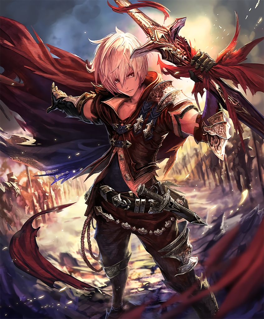 1boy, albert_(shingeki_no_bahamut), armor, armored_boots, army, artist_request, belt, boots