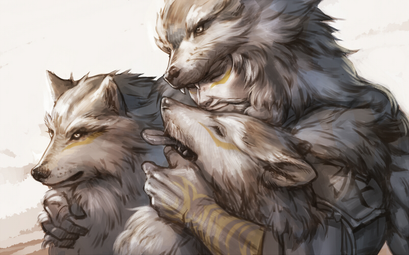 1boy, beard, closed_eyes, facial_hair, facial_tattoo, fangs, fur_trim, hanzo_(overwatch)