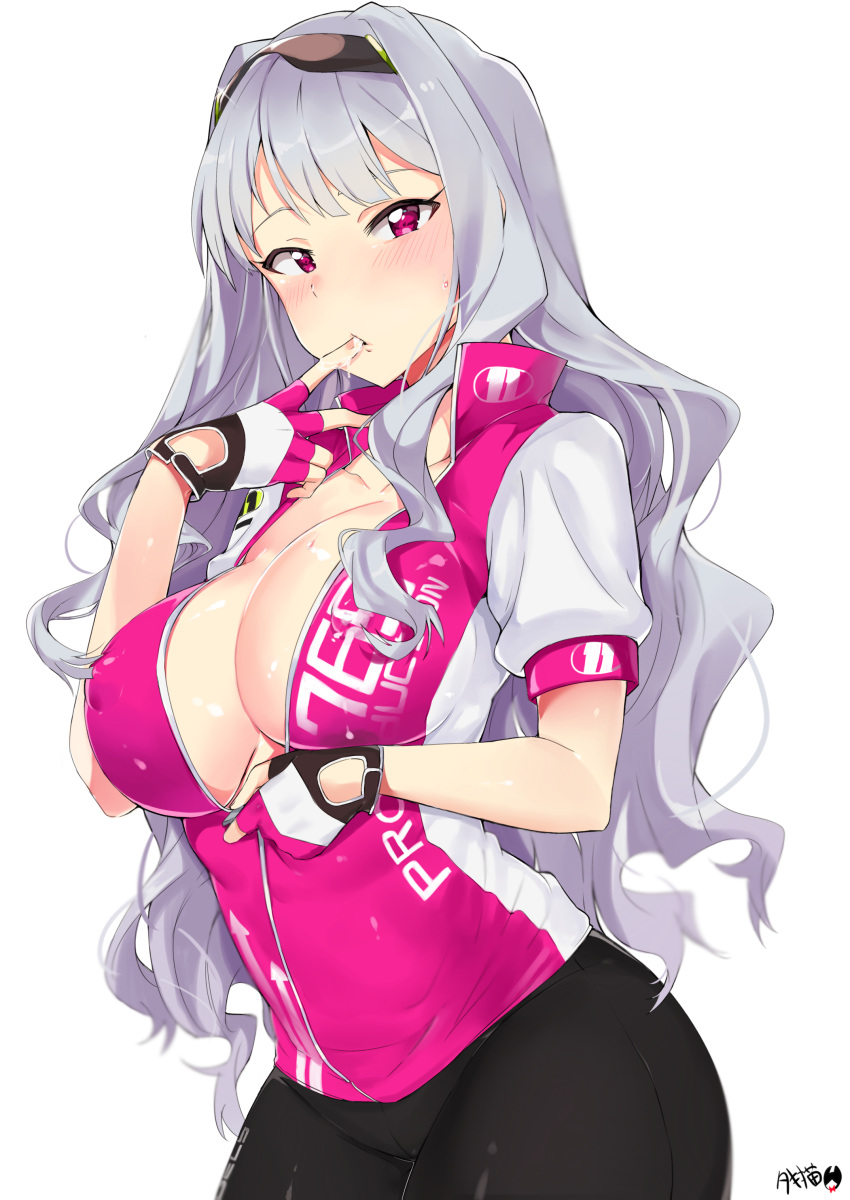 1girl, absurdres, artist_name, bangs, bike_jersey, bike_shorts, black_shorts, blunt_bangs