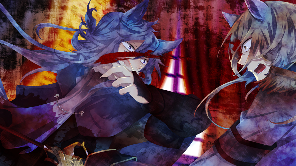 arles_v._felnoir, black_wolves_saga, blonde_hair, kuroyuki, mejojo_von_garibaldi, yellow_eyes