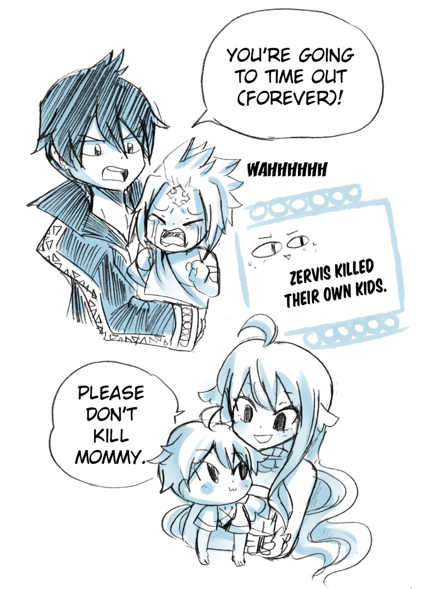 august_dragneel, child, comic, fairy_tail, family, father_and_son, larcade_dragneel, mavis_vermilion