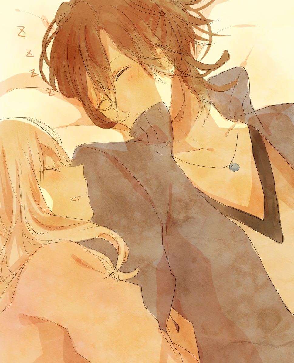 blonde_hair, diabolik_lovers, komori_yui, mukami_yuma, pink_eyes, pixiv_id_3389939