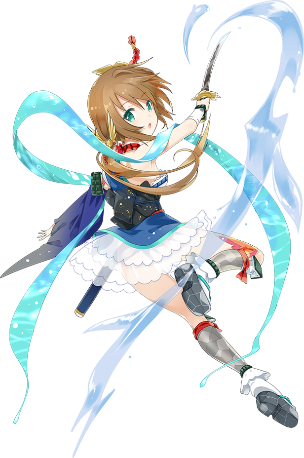1girl, :o, aqua_eyes, bare_shoulders, detached_sleeves, full_body, kamaboko_red, light_brown_hair
