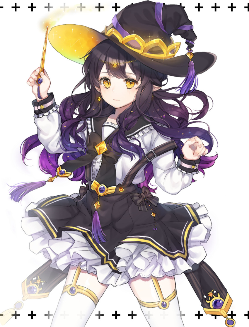 +_+, 1girl, black_hair, black_hat, blush, earrings, hat, highres