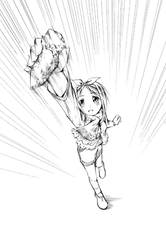 food, hiiragi_tsukasa, jiei_son, lucky_star, monochrome, potato, potatoes