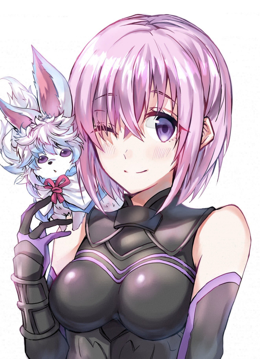 1girl, ;), bare_shoulders, betti_(maron), breasts, elbow_gloves, fate/grand_order, fate_(series)