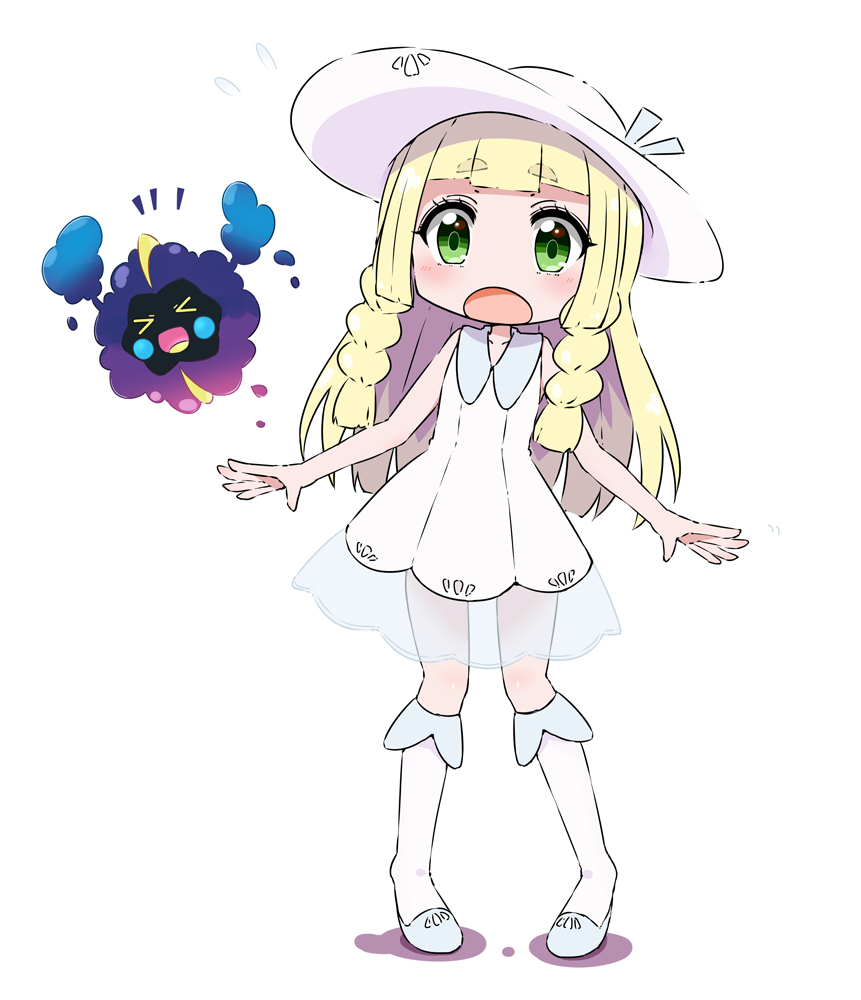 >_<, 1girl, bangs, bare_shoulders, blonde_hair, blue_ribbon, blue_shoes, blunt_bangs