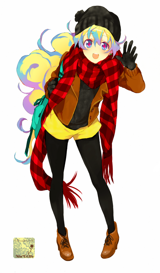 boots, coat, fashion, gloves, hat, honjyamaka, legwear_under_shorts, long_hair