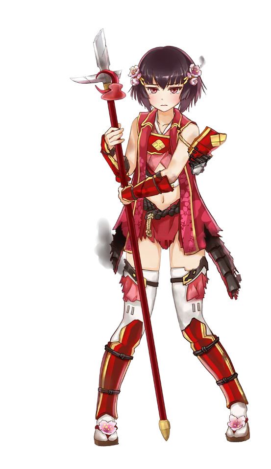 1girl, boots, broken, broken_spear, broken_weapon, brown_hair, flower, full_body