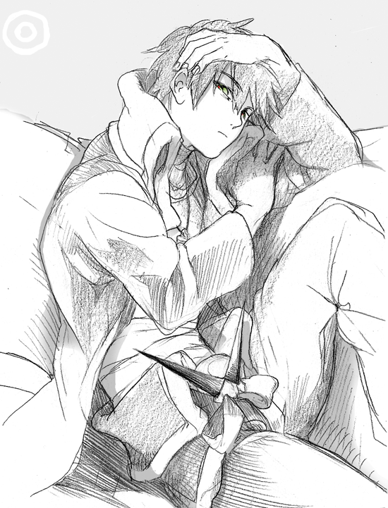 male, monochrome, simon, tengen_toppa_gurren_lagann, yuriko_(kkk9), yuriko_(pixiv63067)