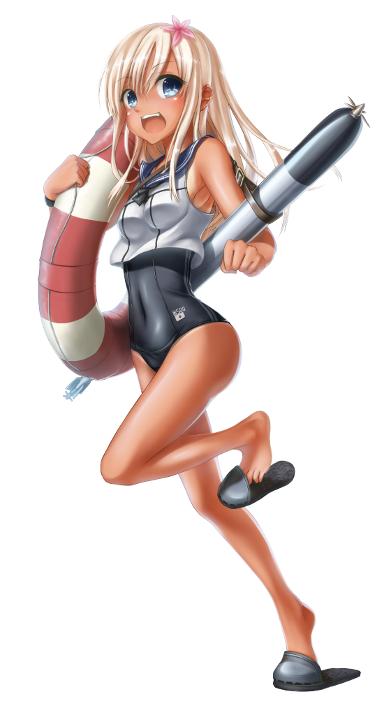 10s, 1girl, blonde_hair, blue_eyes, character_name, covered_navel, crop_top, flower