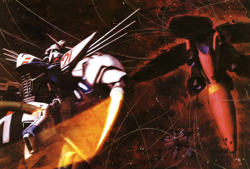 error, f91_gundam, gundam, gundam_f91, highres, mecha, morishita_naochika, rafflesia