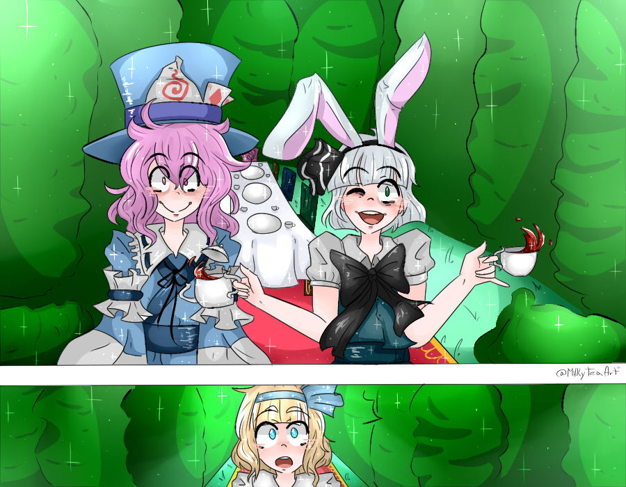 :o, ;d, alice_margatroid, alice_margatroid_(pc-98), animal_ears, blonde_hair, konpaku_youmu, md5_mismatch
