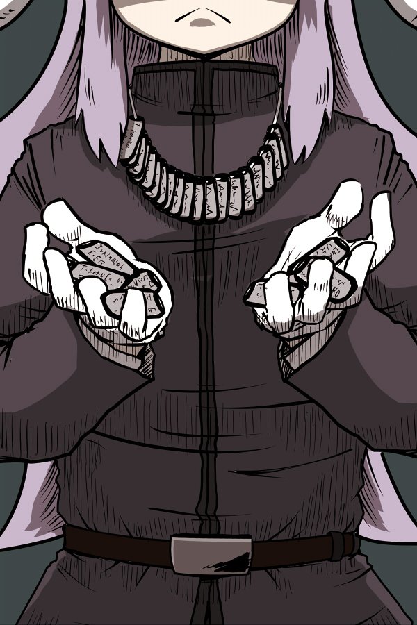1girl, belt, dog_tags, gloves, jewelry, long_hair, necklace, nicetack