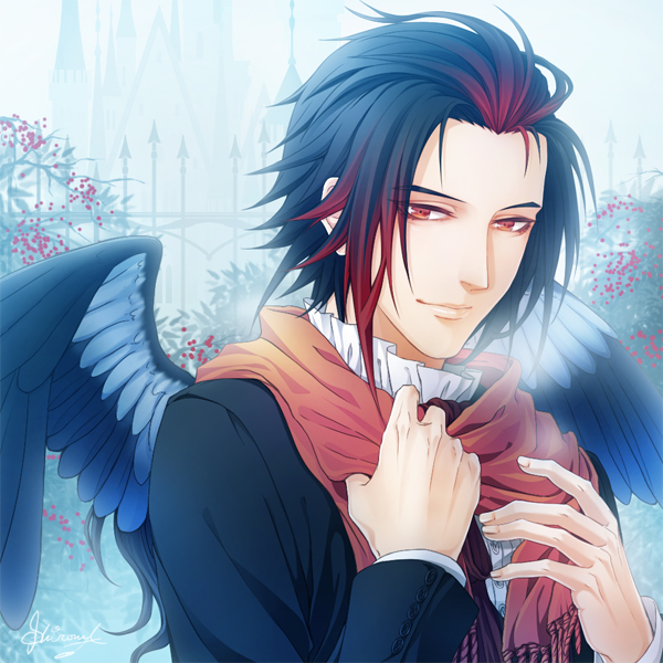 black_hair, red_eyes, shiroma, siegward, zettai_meikyuu_himitsu_no_oyayubi-hime